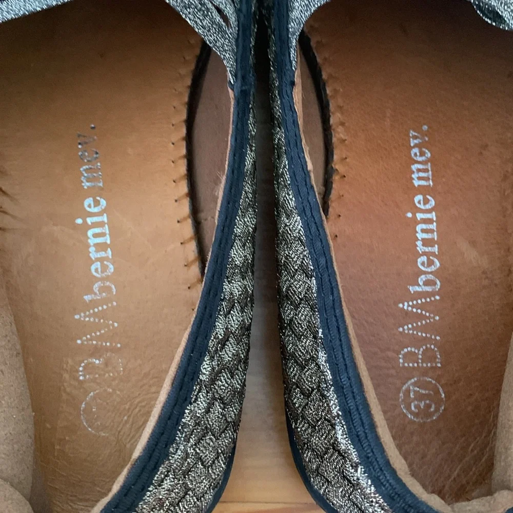 Bernie Mev LOLA Bronze Women's EU 37 Slip on Flat Loafer Woven Memory Foam GUC